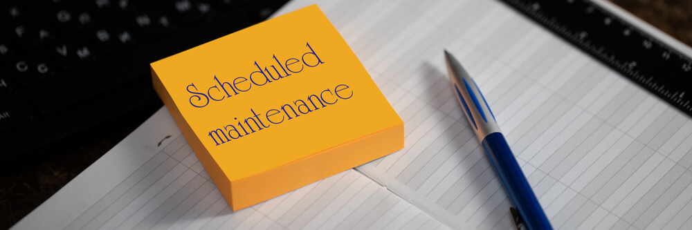 Memory Stick With the Word Scheduled Maintenance